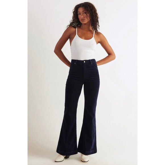 Rolla's women Eastcoast Flare Corduroy Pants Jeans size 26 US (8 AUS) Navy 26x32 - Picture 1 of 11